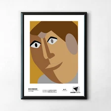 Poster "HOLLYWOOD" in a black / white frame under the glas