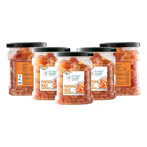 Papaya Candy Dice Dried Cubes Dehydrated Dry Fruits 100 Natural 150g