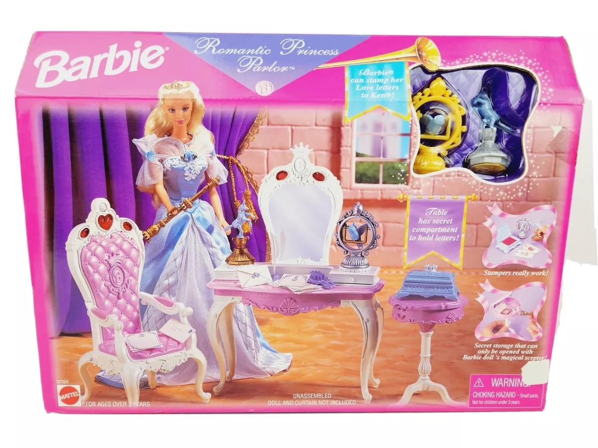 VINTAGE BARBIE ROMANTIC PRINCESS PARLOR PLAYSET 1998 NEW SEALED