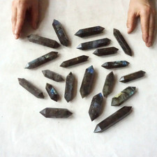 2.2LB 20 Natural Rainbow Labradorite Crystal Double Point Wand Polished Healing