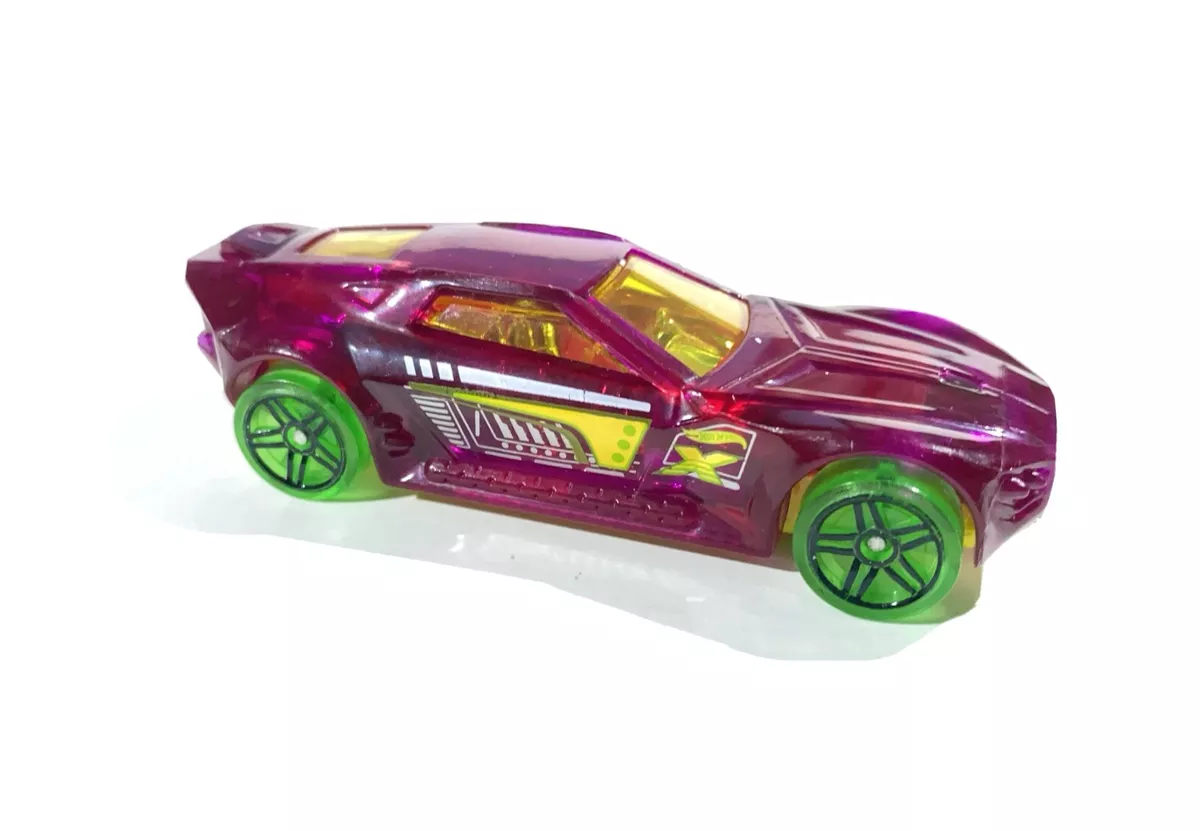 Hot Wheels Bullet Proof Mattel 2015 Toy Car Pink With Green Wheels