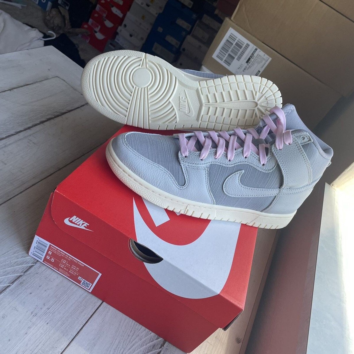 DQ8800-001 NiKE DUNK Hi RETRO PREMiUM PARTiCLE GREY LiGHT SMOKE