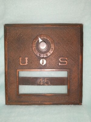 Vintage 1960's Brass US Post Office Mail Box Door
