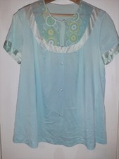 JcPenney Gaymode Medium Vintage lingerie Pajama Top Mint Green Nylon Antron III