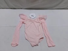 H684 FLO DANCEWEAR Tara Long Sleeve Leotard Pink Girls Size 5