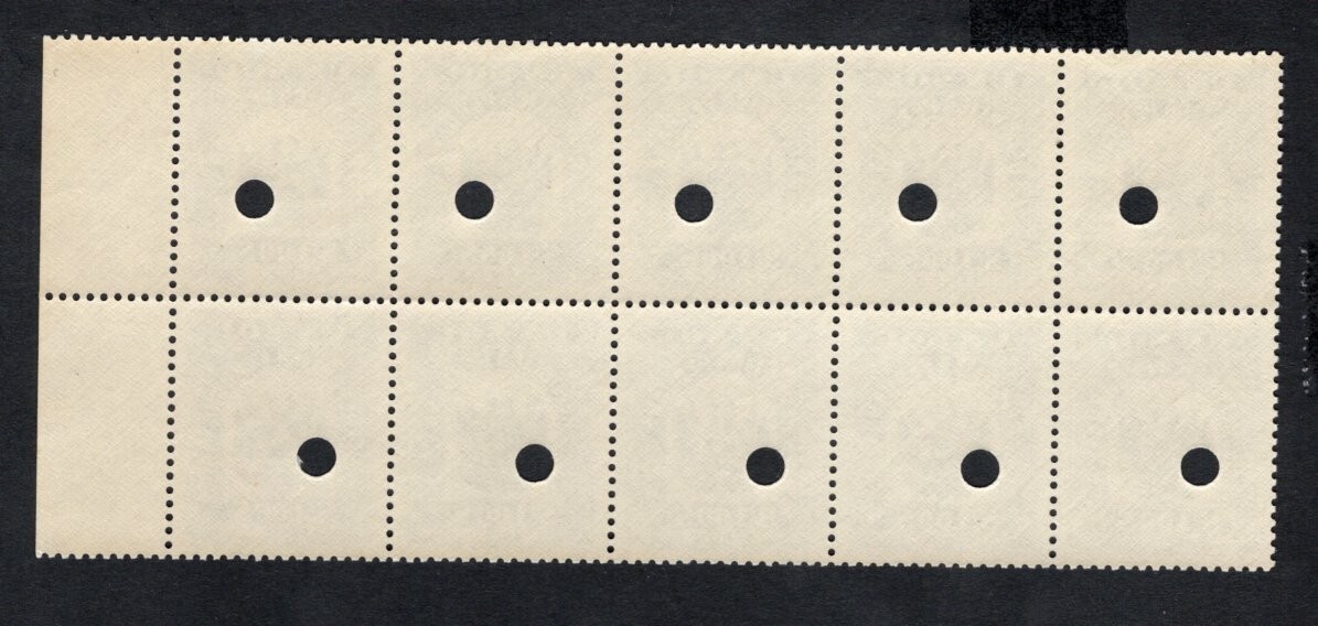 Peru 1960th block of 10 stamps Mi# 1 Sol PROOF R MNH