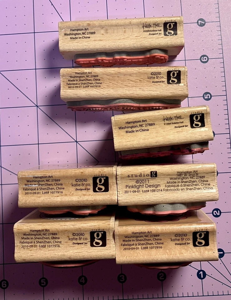 Arte Hampton - Varias imágenes - Estampillas de madera - Lote de 7 Foto 4 de 4