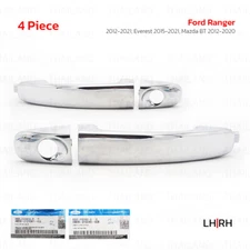 2x Keyhole Front Lh/Rh Door Outer Handle Chrome Fits Ford Ranger 2012 - 2021