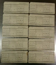 Lot of 10 Bryant Grinder Co Springfield Vermont IBM 360 Labor Punch Cards c.1965