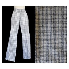 Vintage 70s Polyester Plaid Montgomery Ward Pants Size 34 x 29 1/2