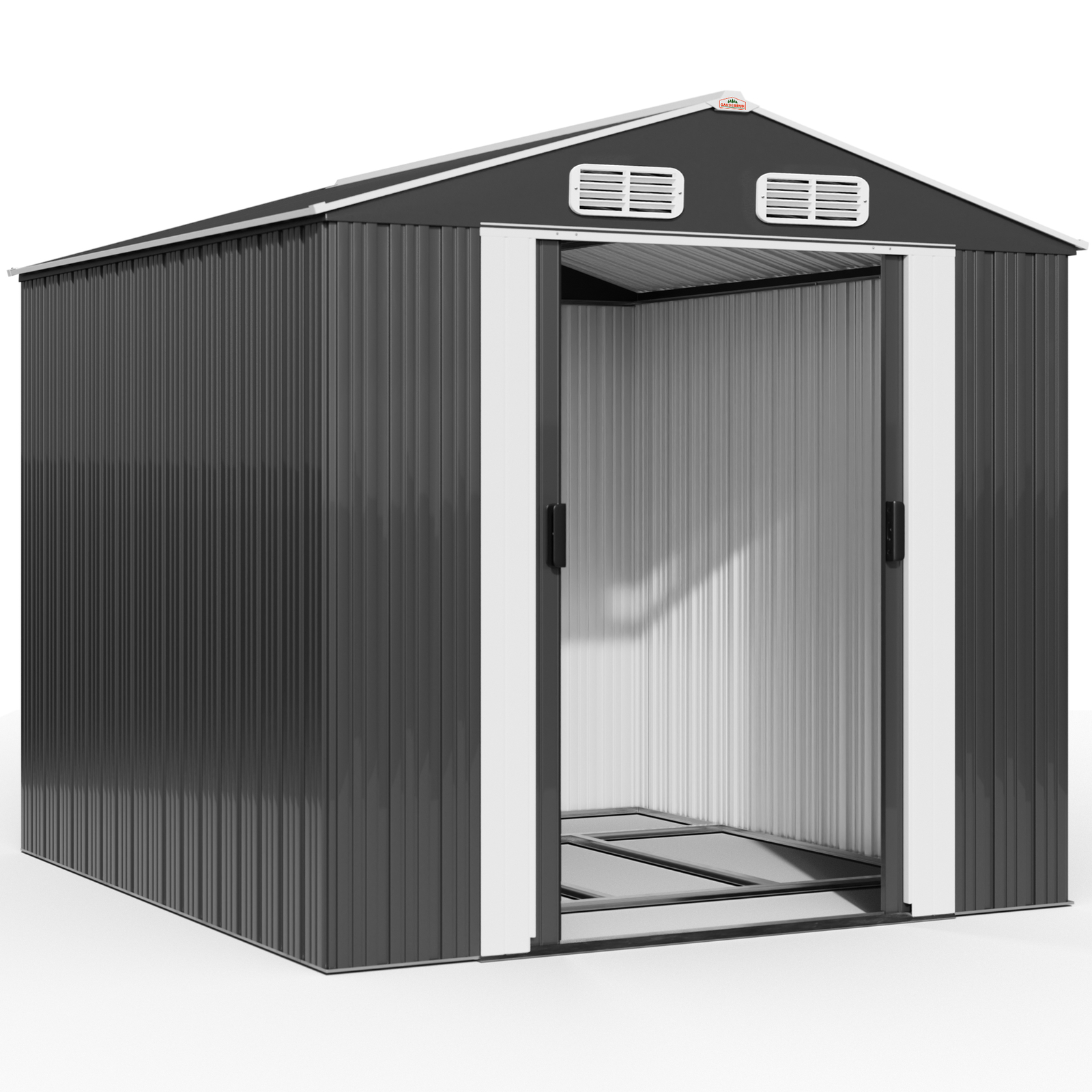 GARDEBRUK® Metal Shed 8x10 ft Outdoor Garden Storage & Sliding Door