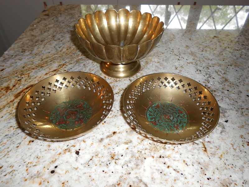 Set of Indian Vintage Bowls W Engraved design in bottom
