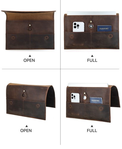 Flip Leather Sleeve Case with Magnetic Snap for 13 14 16" Laptop MacBook Air Pro - 第 10/14 張圖片