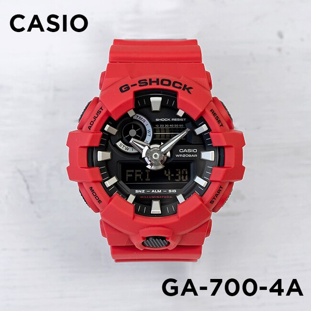 Casio Ga700-4a G-SHOCK 53mm Men's Red Resin Watch for sale online | eBay