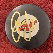 Dainius Zubrus Signed New Jersey Devils Puck Autograph NHL