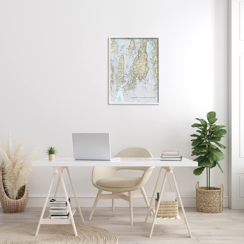 Stupell Industries Rhode Island Coastal Map Prudence Jamestown Newport, Desig... - Picture 2 of 9