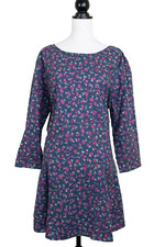 Polka Dot Tunic Dress Anmol Blue Pink Floral Cotton BNWT Size 22 Casual Party