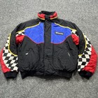 Vintage Polaris Snowmobile Jacket Coat Mens Large Retro Riding Red Black Blue