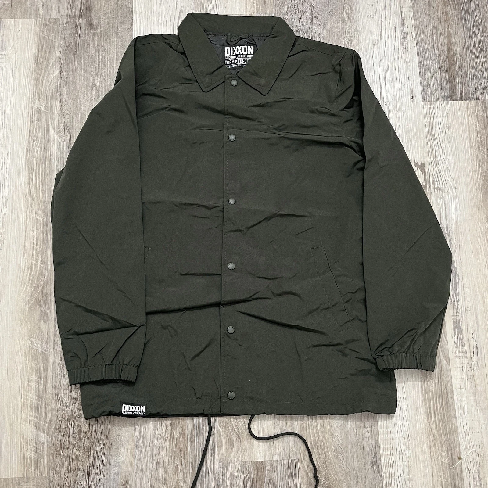 Dixxon Jacket Coaches Style Men Large Wind Water Resistant Army Green Dark Green