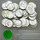 1964 Roosevelt Silver Dime Gem BU Original UNPICKED Roll of 50 coins #V205Z