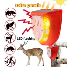 Solar Alarm LED Light Solar Strobe Light Wireless Motion Sensor Detector Outdoor