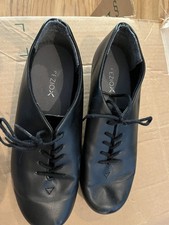 Capezio Tele Tone Downtown Tap Dance Shoes, Women Sz 6W, Black Matte Jazz Lace