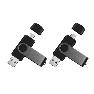 2-Pack 128GB Dual USB Flash Drive 2.0 - USB C & USB A 2-in-1 Thumb Drive for ...