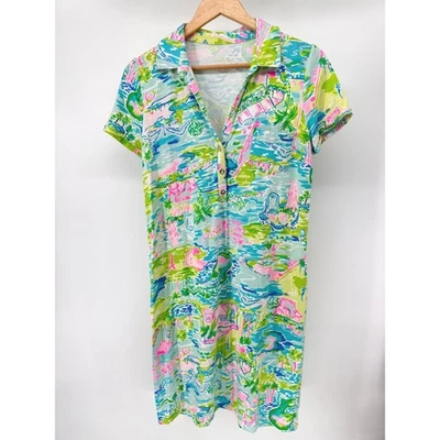 LILLY PULITZER RARE HONDA CLASSIC Print Polo SADIE Dress M - Bild 1 von 4