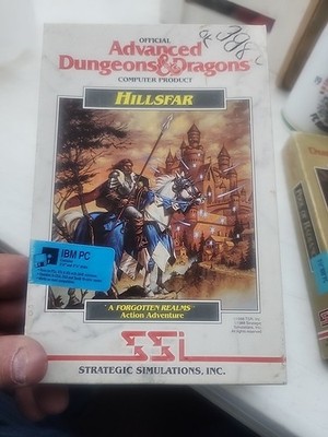 IBM PC Computer Boxed Video Game Disk - SSi AD&D Hillsfar - Complete Working