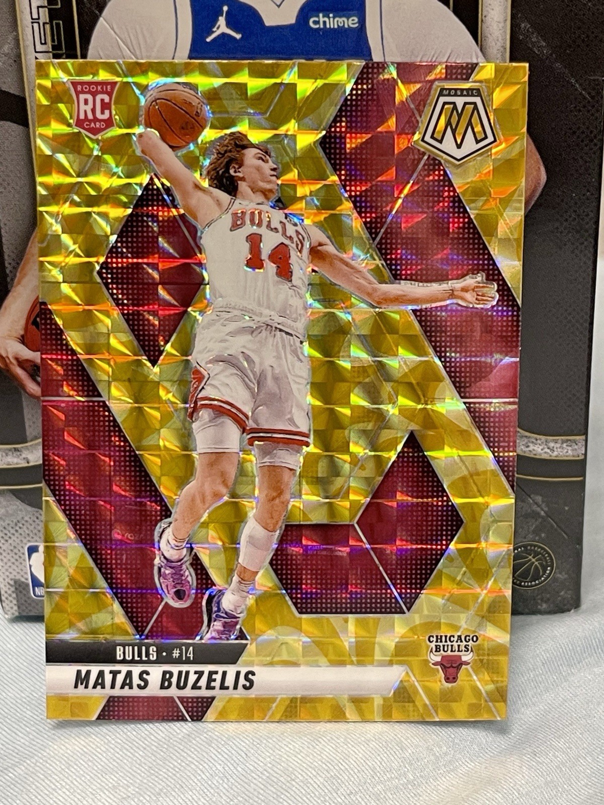 Matas Buzelis Rookie 2024-25 Panini Mosaic #223 Yellow Reactive Prizm Bulls RC