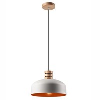 HäNgelampe Weiß Kupfer Aus Metall Holz Ø30Cm Retro Pendelleuchte Esstisch KüChe