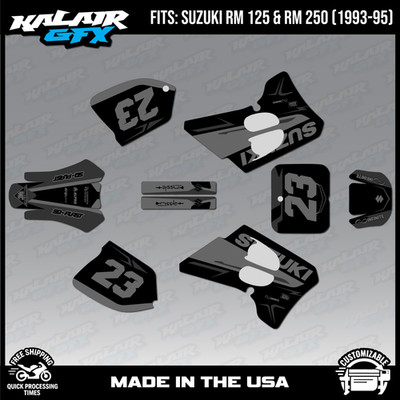 Graphics Kit for SUZUKI RM125 RM250 (1993-1995) Evader Series - Smoke