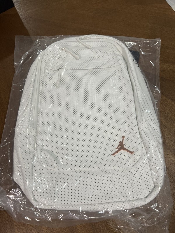 Nike Jordan Air Legacy Jumpman Logo WHITE Backpack NEW WITH TAGS