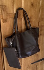 Marks and Spencer Autograph large Brown pebble Leather  Tote  Bag with purse VGC