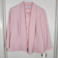 Kasper Open Front Blazer Jacket 16W Pink Shawl Collar Career Office Formal Event
