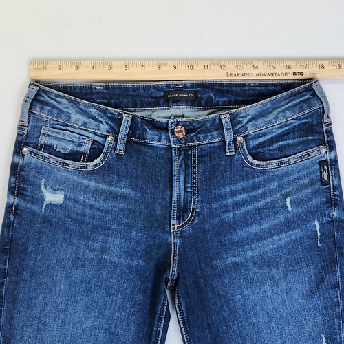 Silver Jeans Suki Bermuda Selvedge Shorts Women’s 14 Distressed Cuffed Denim - Bild 6 von 15
