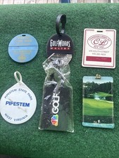 6 Golf Bag Tags Pipesteam Resort,Golf Works,Chardon Lakes,Golf, Lake Buena Vista