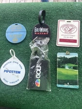 6 Golf Bag Tags Pipesteam Resort,Golf Works,Chardon Lakes,Golf, Lake Buena Vista