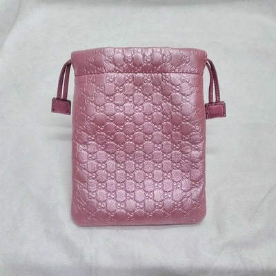 ピース GUCCI Drawstring Pouch Pink GG Monogram 5.91 x 4.53 inch 281982