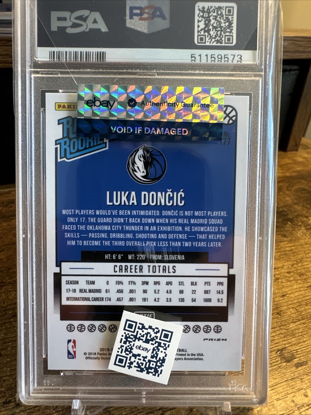2018 Donruss Optic LUKA DONCIC Shock Rated Rookie RC #177 PSA 9 MINT  view 2