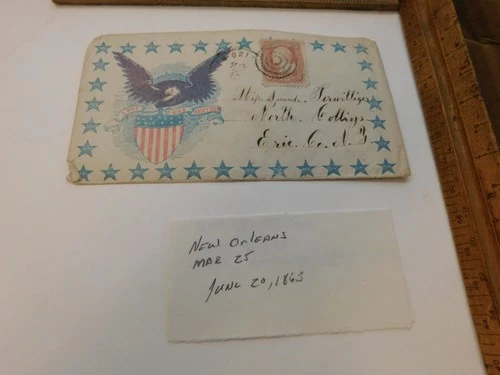 CIVIL WAR DOCUMENT-  Union Cover LOVE ONE ANOTHER 1863 NOLA Corinth Erie Co NY