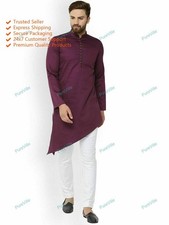 Indian Bollywood Design Kurta Traditional Mens Cotton Ethnic Classic Style