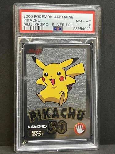 Pikachu Silver Foil 2000 Pokémon Japanese Meiji Promo PSA 8