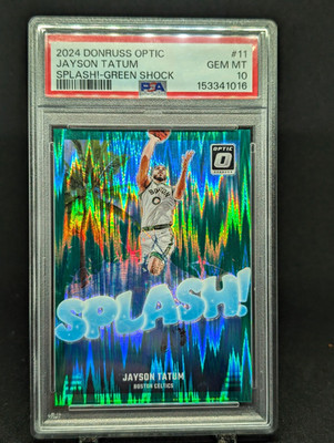 Panini Donruss Optic Jayson Tatum Splash! Green Shock #11 /149 PSA 10 Pop 7