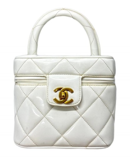 CHANEL Matelasse Vanity Bag White #725