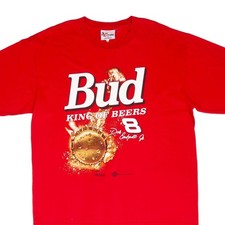 VINTAGE NASCAR DALE EARNHARDT JR BUD KING OF BEER 2000 TEE SHIRT SIZE XL