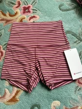 LULULEMON ALIGN SHORT 4"~Jacquard Stripe Pink Rock Melon~0~2~4~6~8~10~12~NWT