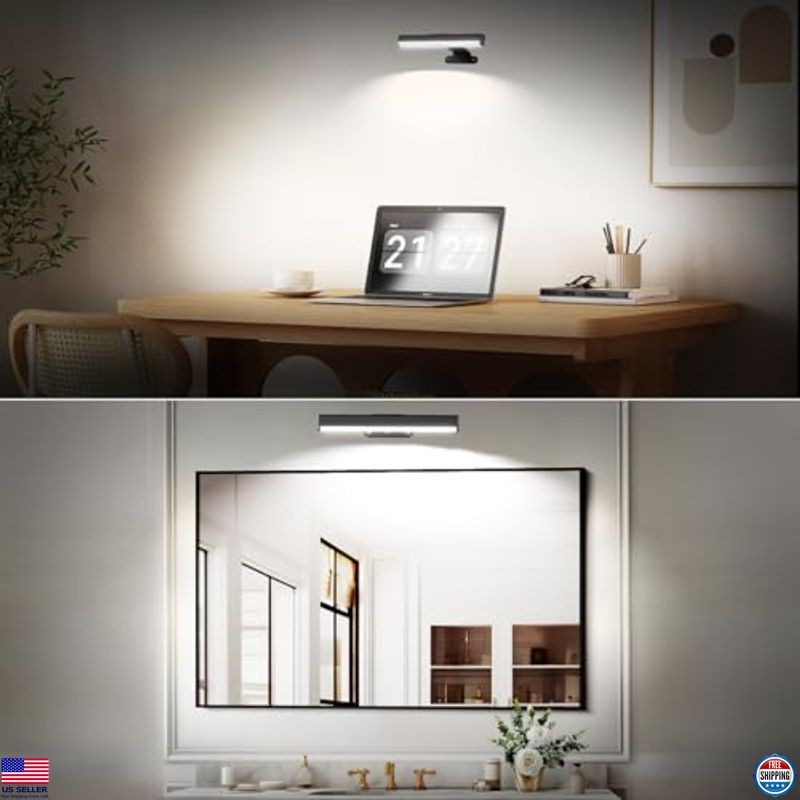 4Pack Battery Operated Wireless Picture Lights with Remote, Dimmable LED Sconces