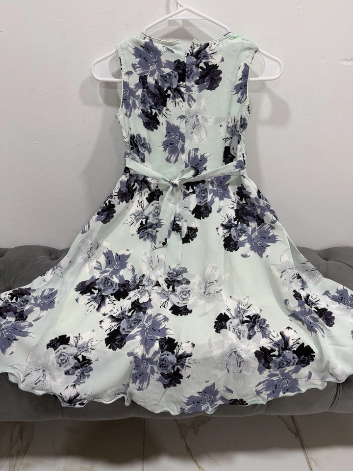 Baby Girls Indian Floral Print Frock Style Kurti Sleeveless Dress Party Wear - Image 3 of 4