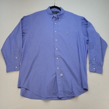 Ralph Lauren Yarmouth Shirt Mens 17.5 34 Blue Button Down Pinpoint Oxford Preppy